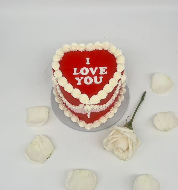 6”valentines heart cake